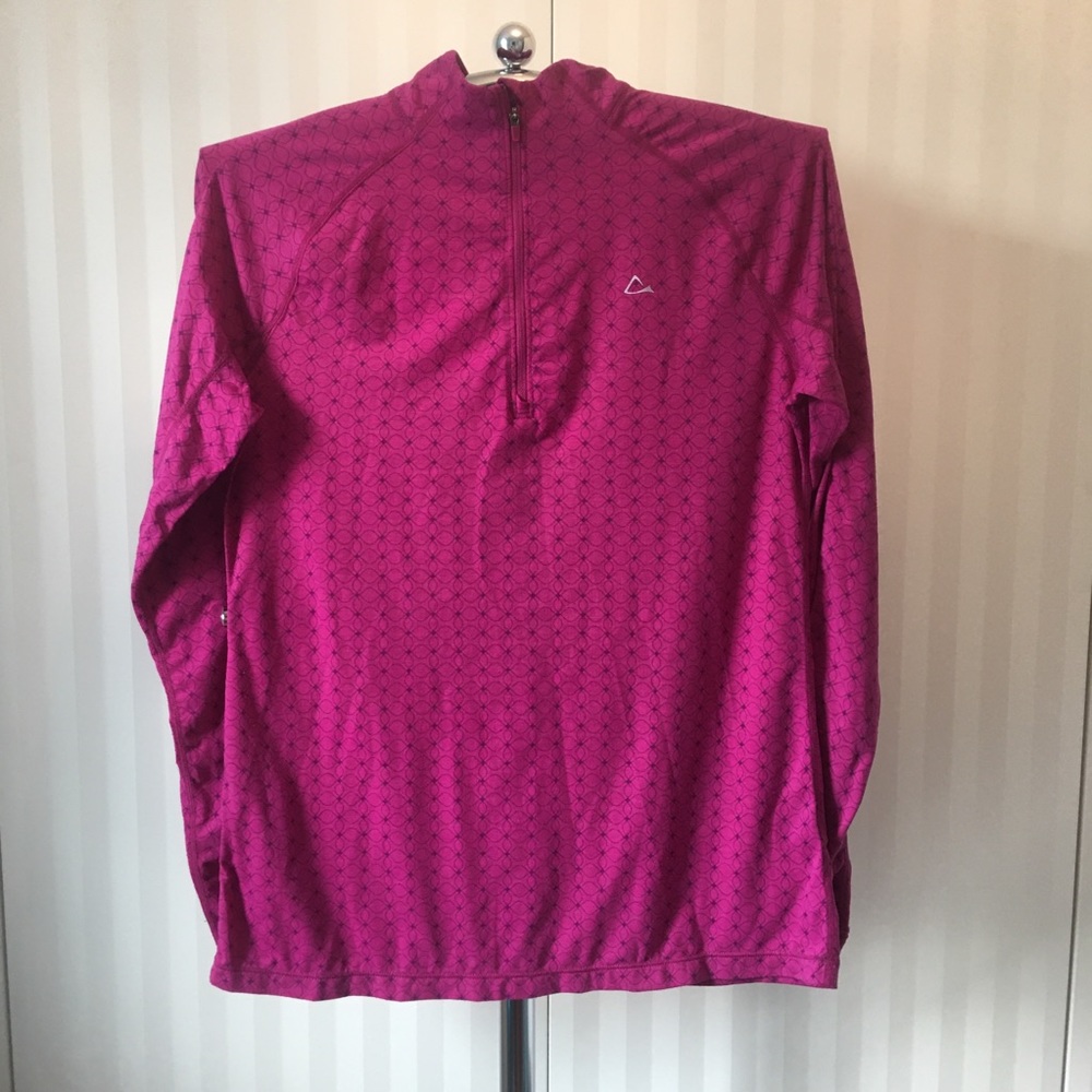 Merino Blend Paradox pink half-zip wool pull over activewear
